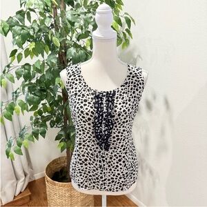 St. John Black and White Silk Top Size M